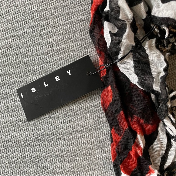 Sisley Black and White Stripes Scarf - Picture 6 of 6